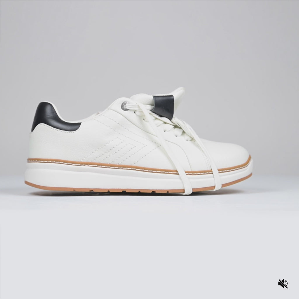 Video of Men's White Leather BILLY Comfort Luxe on a white background