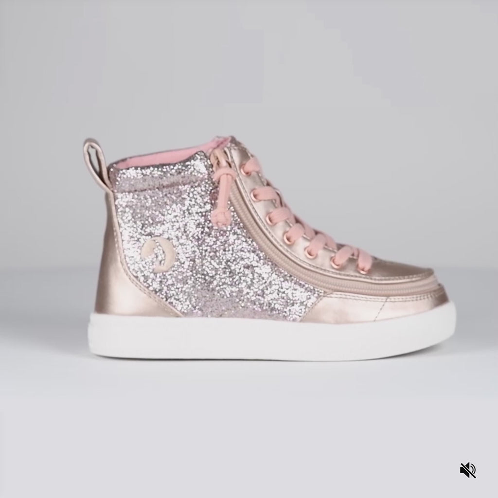 Video of Rose Gold Unicorn BILLY Classic Lace High on a white background