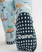 Detail of Rainn Bamboo Critter Hollow Crescent Zipp Jammies foot cover traction on a white background