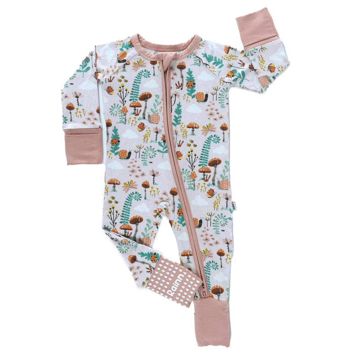 Rainn Bamboo Fern Zipp Jammies on a white background