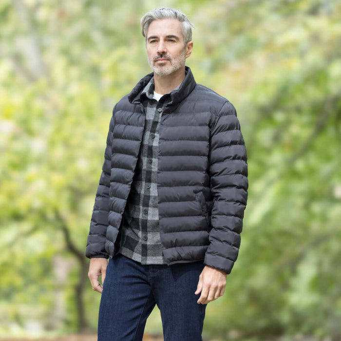 MagnaReady Weatherproof Water-Resistant Puffer Jacket in Black - lifestyle shot