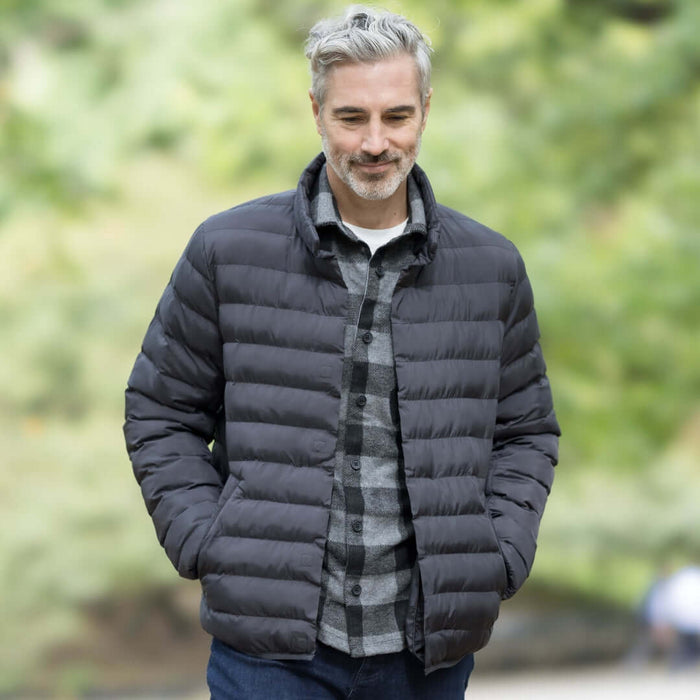 MagnaReady Weatherproof Water-Resistant Puffer Jacket in Black - front view