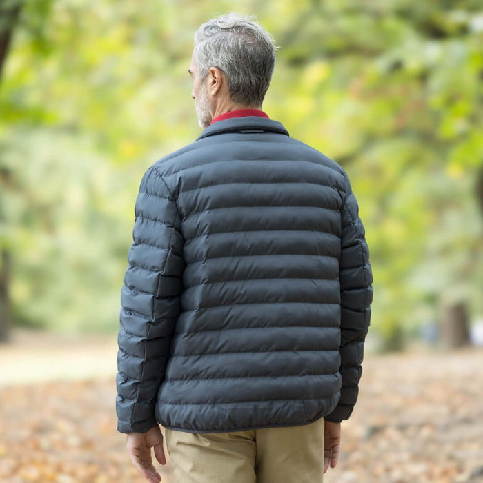 MagnaReady Weatherproof Water-Resistant Puffer Jacket in Pewter - back view