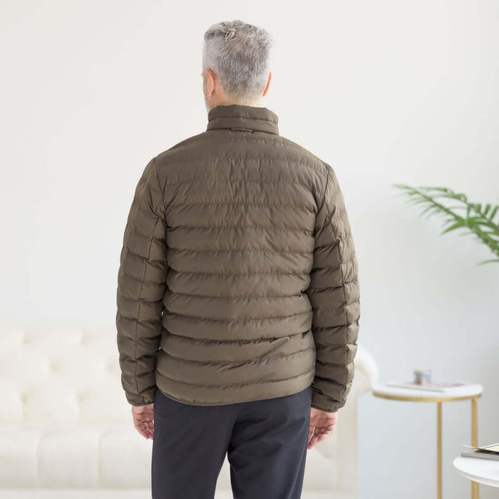 MagnaReady Weatherproof Water-Resistant Puffer Jacket in Olive - back view