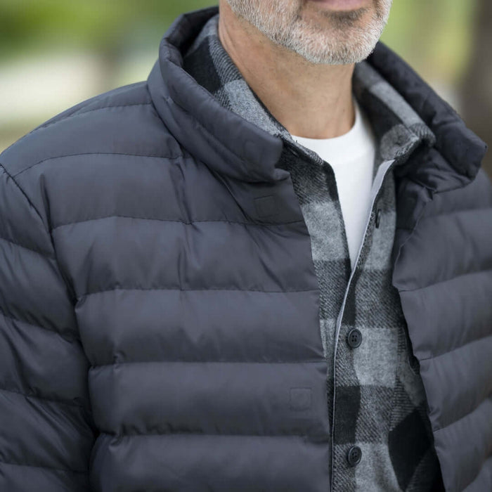 MagnaReady Weatherproof Water-Resistant Puffer Jacket in Black - lifestyle shot