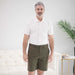 MagnaReady White Pique Knit Short Sleeve Polo with Magnetic Closures - front view