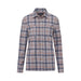 MagnaReady Women's Adaptive Navy and Grey Flannel Shirt with Magnetic Closures - innovative design detail