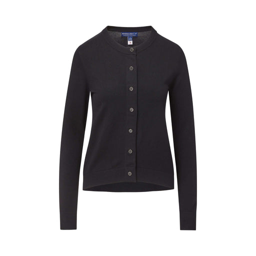 MagnaReady Women's Black Adaptive Magnetic Knit Cardigan Sweater - front view showing easy dressing