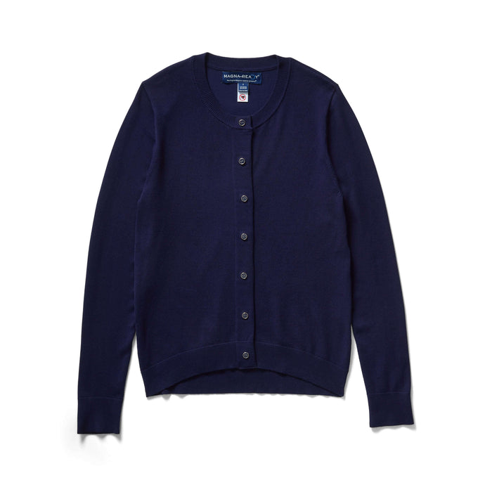 MagnaReady Women's Navy Adaptive Knit Cardigan Sweater with Magnetic Closures