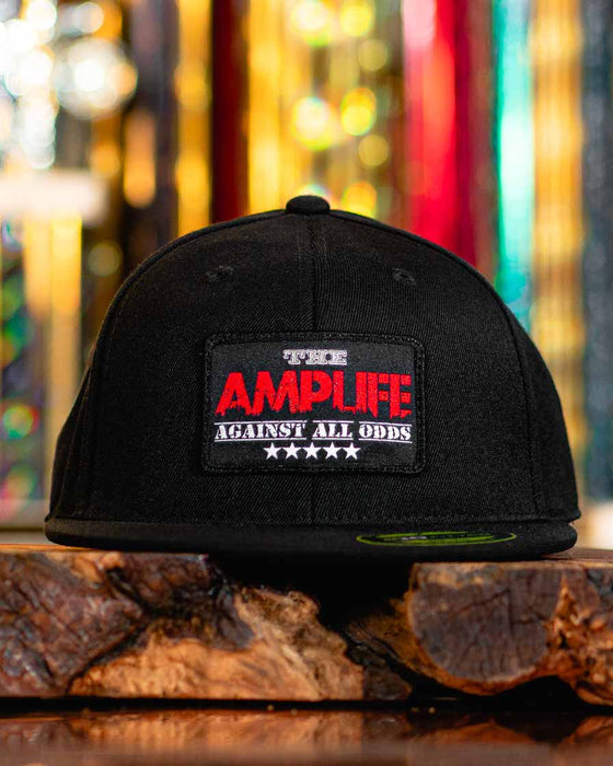AMPLIFE AGAINST ALL ODDS PATCH BLACK FLEXFIT FLAT BILL FITTED - HATS - Amplife®