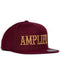 AMPLIFE BURGUNDY & GOLD FLAT BILL SNAPBACK - HATS - AMPLIFE™