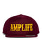 AMPLIFE BURGUNDY & YELLOW FLAT BILL SNAPBACK - HATS - Amplife®