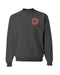 AMPLIFE DEATH CHEATER LEFT CHEST & BACK PRINT CHARCOAL GREY & RED CREWNECK SWEATSHIRT - CREWNECK SWEATSHIRTS - Amplife®