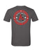 AMPLIFE DEATH CHEATER LEFT CHEST & BACK PRINT CHARCOAL GREY & RED T-SHIRT - T-SHIRTS - Amplife®