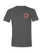 AMPLIFE DEATH CHEATER LEFT CHEST & BACK PRINT CHARCOAL GREY & RED T-SHIRT - T-SHIRTS - Amplife®