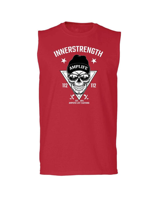 AMPLIFE INNERSTRENGTH SKULL RED SLEEVELESS TANK TOP - TANK TOPS - Amplife®