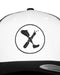 AMPLIFE LOGO PVC PATCH BLACK WHITE & BLACK CURVED BILL TRUCKER SNAPBACK - HATS - AMPLIFE™