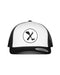 AMPLIFE LOGO PVC PATCH BLACK WHITE & BLACK CURVED BILL TRUCKER SNAPBACK - HATS - AMPLIFE™