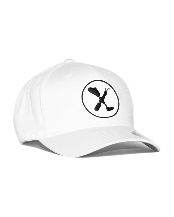 AMPLIFE LOGO PVC PATCH WHITE FLEXFIT CURVED BILL FITTED - HATS - AMPLIFE™