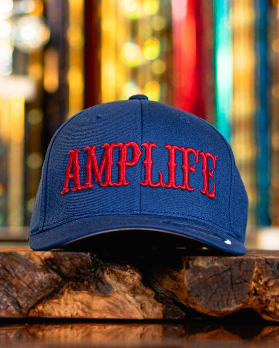 AMPLIFE NAVY & RED FLEXFIT CURVED BILL FITTED - HATS - Amplife®
