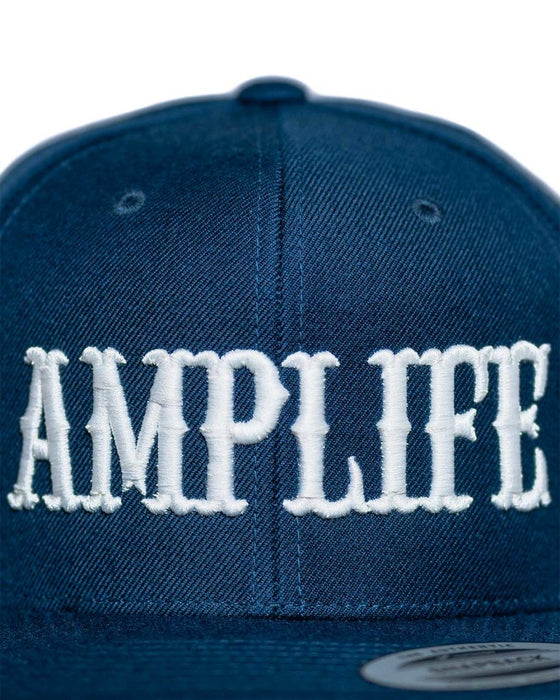 AMPLIFE NAVY & WHITE FLAT BILL SNAPBACK - HATS - AMPLIFE™