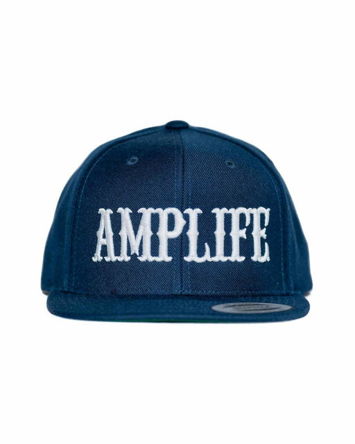 AMPLIFE NAVY & WHITE FLAT BILL SNAPBACK - HATS - Amplife®