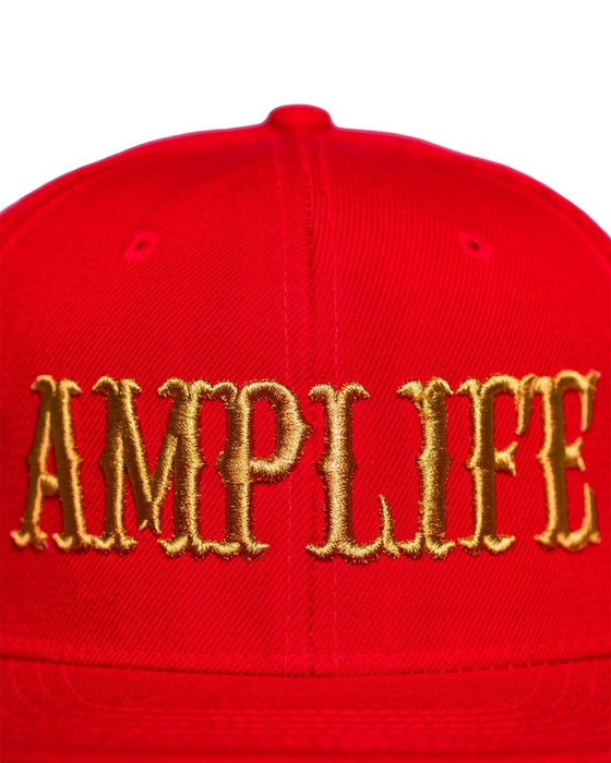 AMPLIFE RED & GOLD FLAT BILL SNAPBACK - HATS - AMPLIFE™