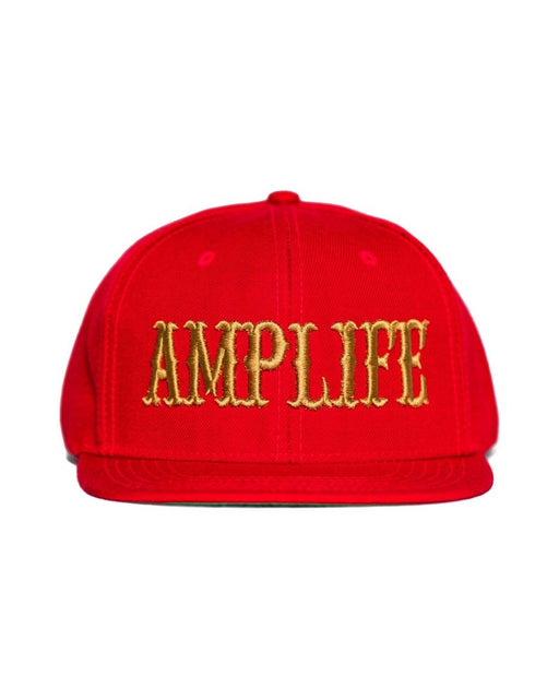 AMPLIFE RED & GOLD FLAT BILL SNAPBACK - HATS - Amplife®