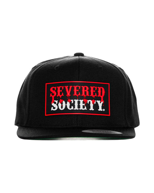 SEVERED SOCIETY DRIP PVC PATCH BLACK FLAT BILL SNAPBACK - HATS - AMPLIFE™