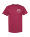 SEVERED SOCIETY MEMBERS ONLY LEFT CHEST & BACK PRINT BURGUNDY & WHITE T-SHIRT - T-SHIRTS - AMPLIFE™