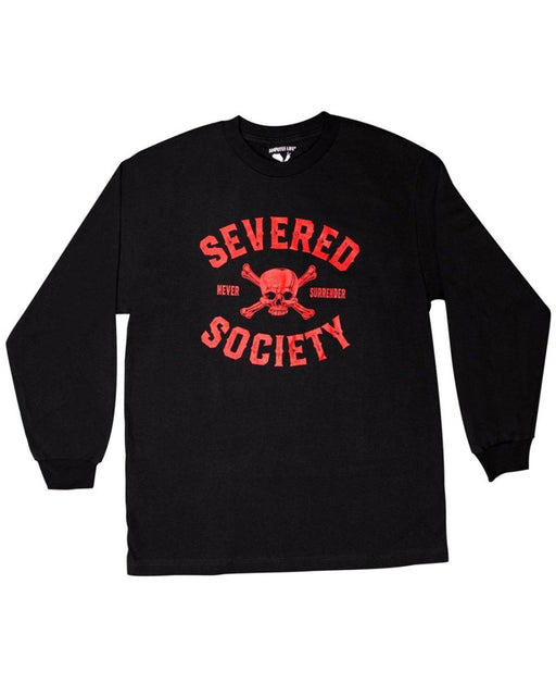 SEVERED SOCIETY NEVER SURRENDER BLACK & RED LONG SLEEVE - LONG SLEEVES - Amplife®