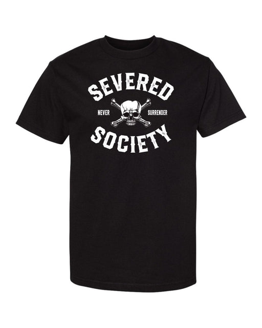 SEVERED SOCIETY NEVER SURRENDER BLACK & WHITE T-SHIRT - T-SHIRTS - AMPLIFE™